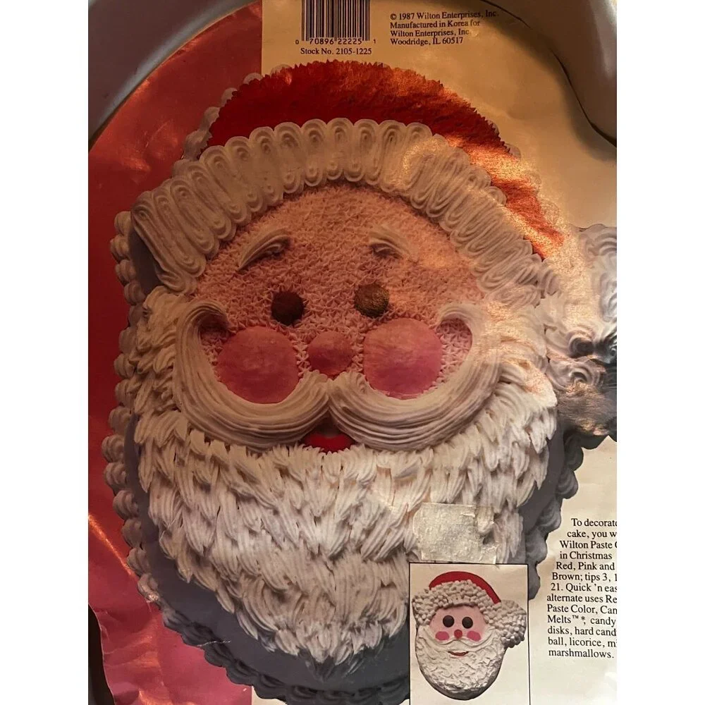 Vintage Wilton Jolly Santa Cake Pan Aluminum‎ Bakeware Christmas Baking 1987